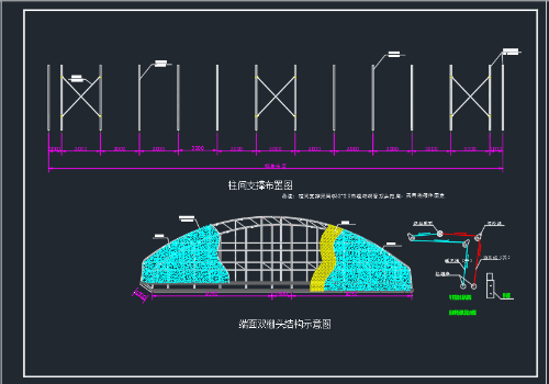 20米或22米跨度棉被大拱棚温室设计图纸